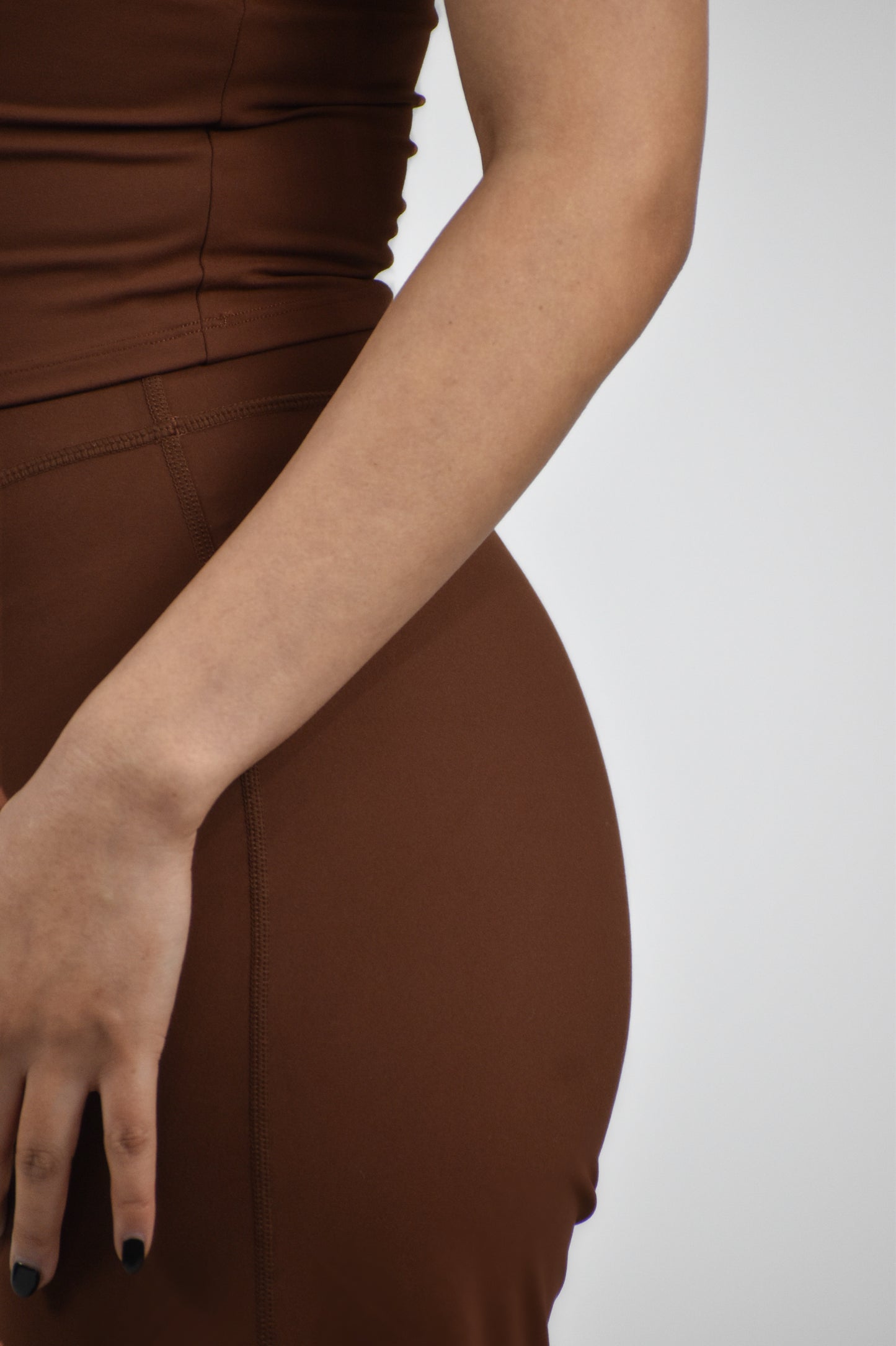 Sculpted Straight Leg Bottoms -Coffee Brown