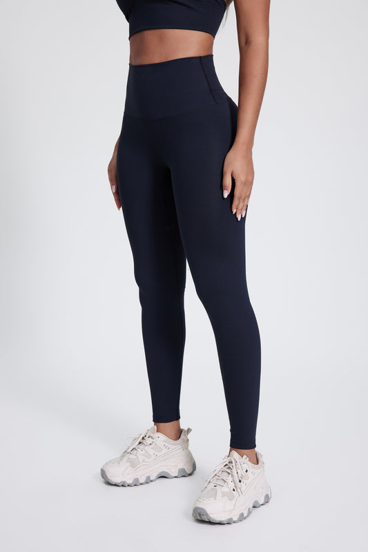 Scuplting High Waisted Seamless Leggings - Midnight Black