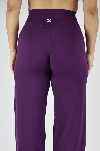 Sculpted Straight Leg Bottoms - Dark Purple