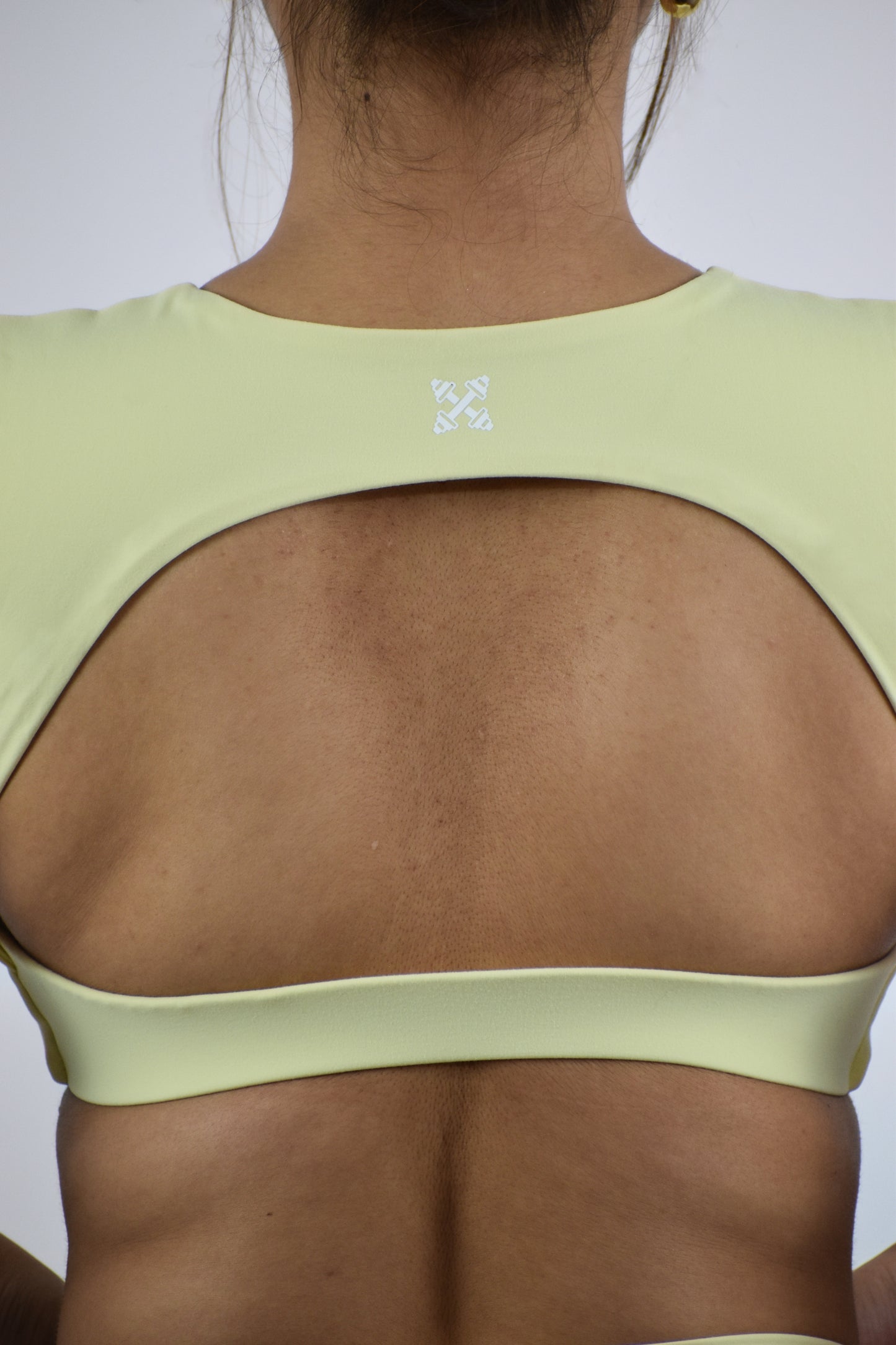 Seamless Open Back Gym Crop Top - Butter Yellow