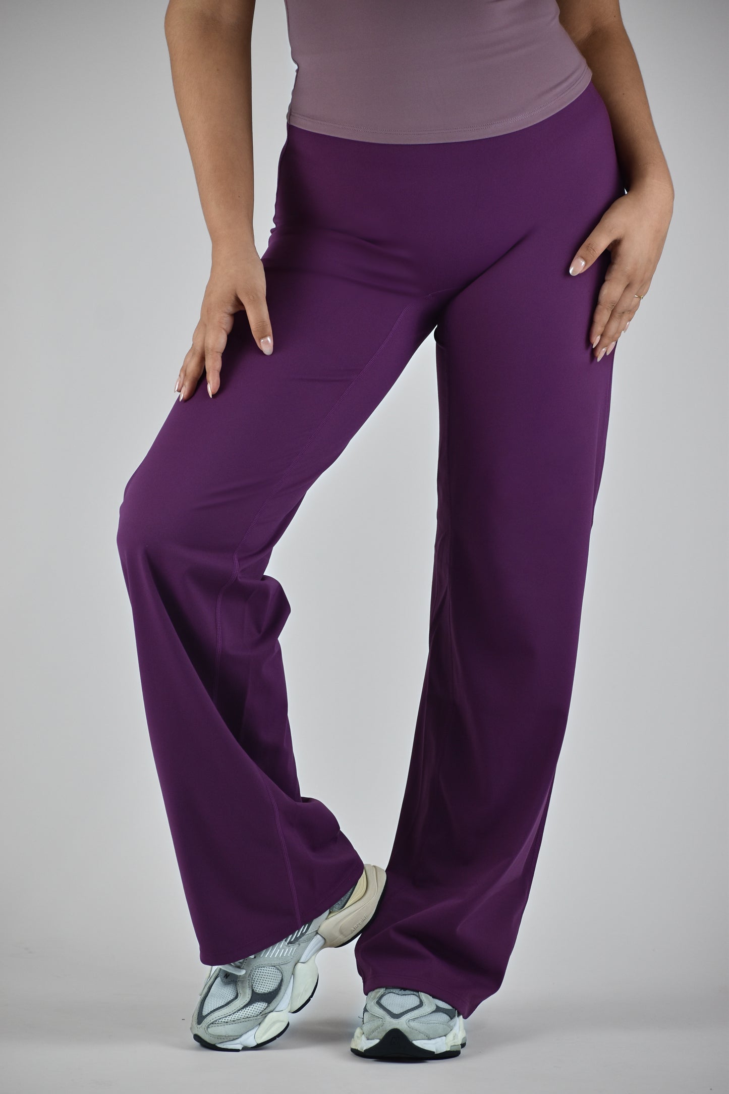 Sculpted Straight Leg Bottoms - Dark Purple