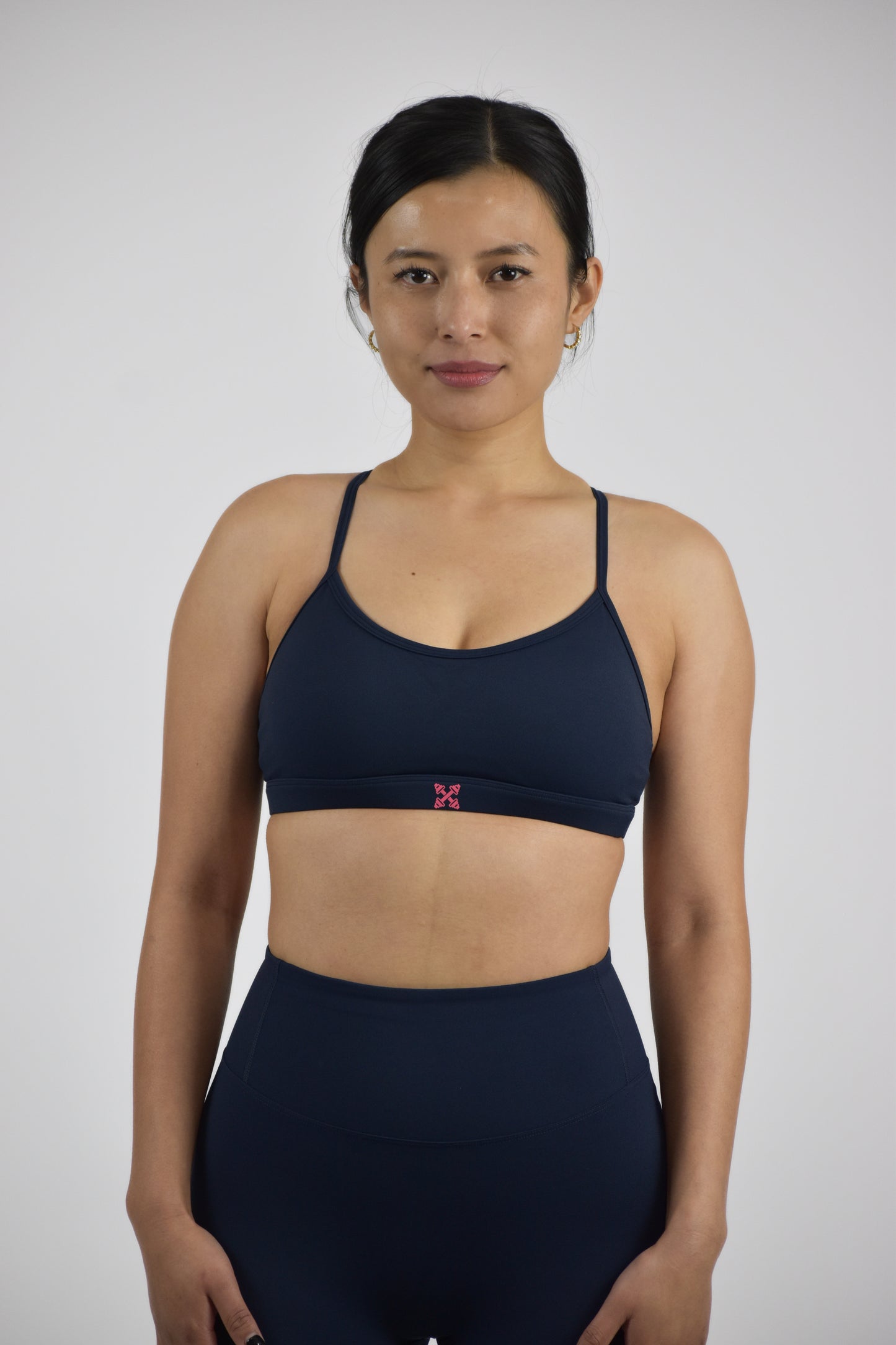 Criss-Cross Back Sports Bra - Dark blue