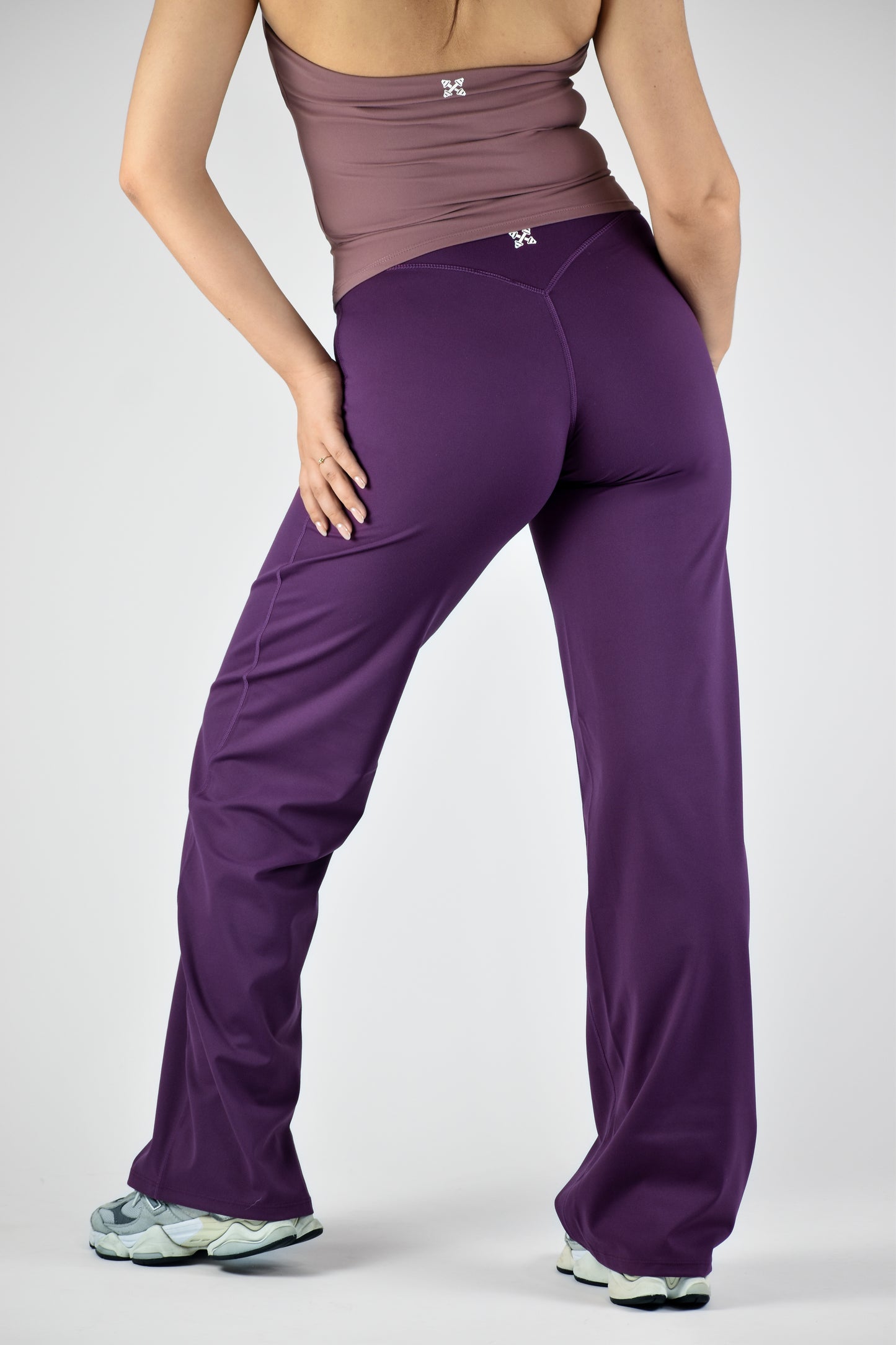 Sculpted Straight Leg Bottoms - Dark Purple