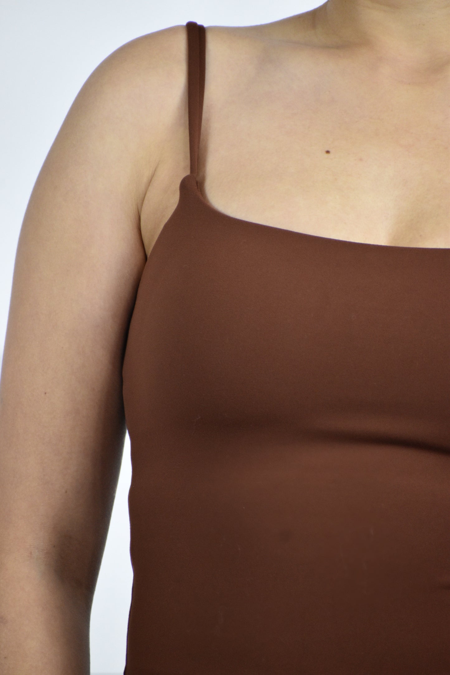 Strappy Scoop Neck top - Coffee Brown