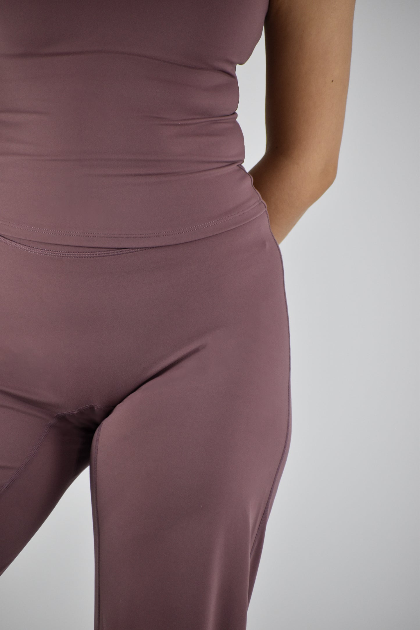 Sculpted Straight Leg Bottoms - Vintage Purple
