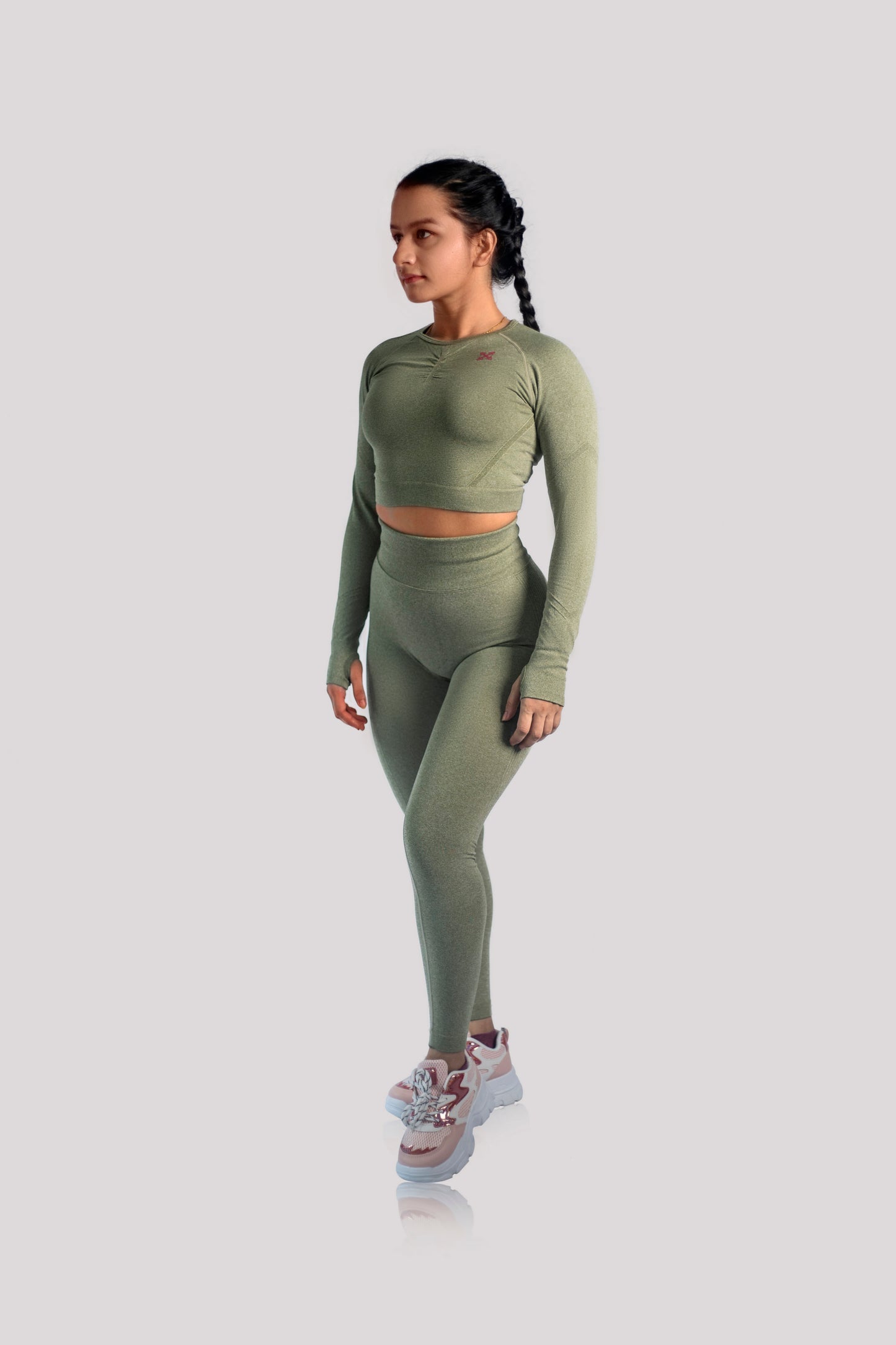 Seamless High-waisted Leggings - Light Green