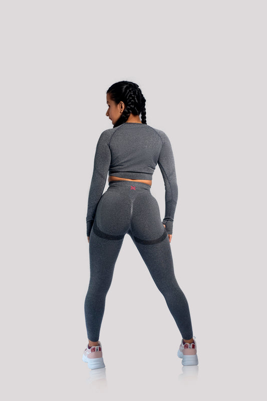 Seamless High-waisted Leggings - Dark Grey