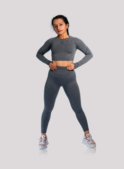 Seamless High-waisted Leggings - Dark Grey