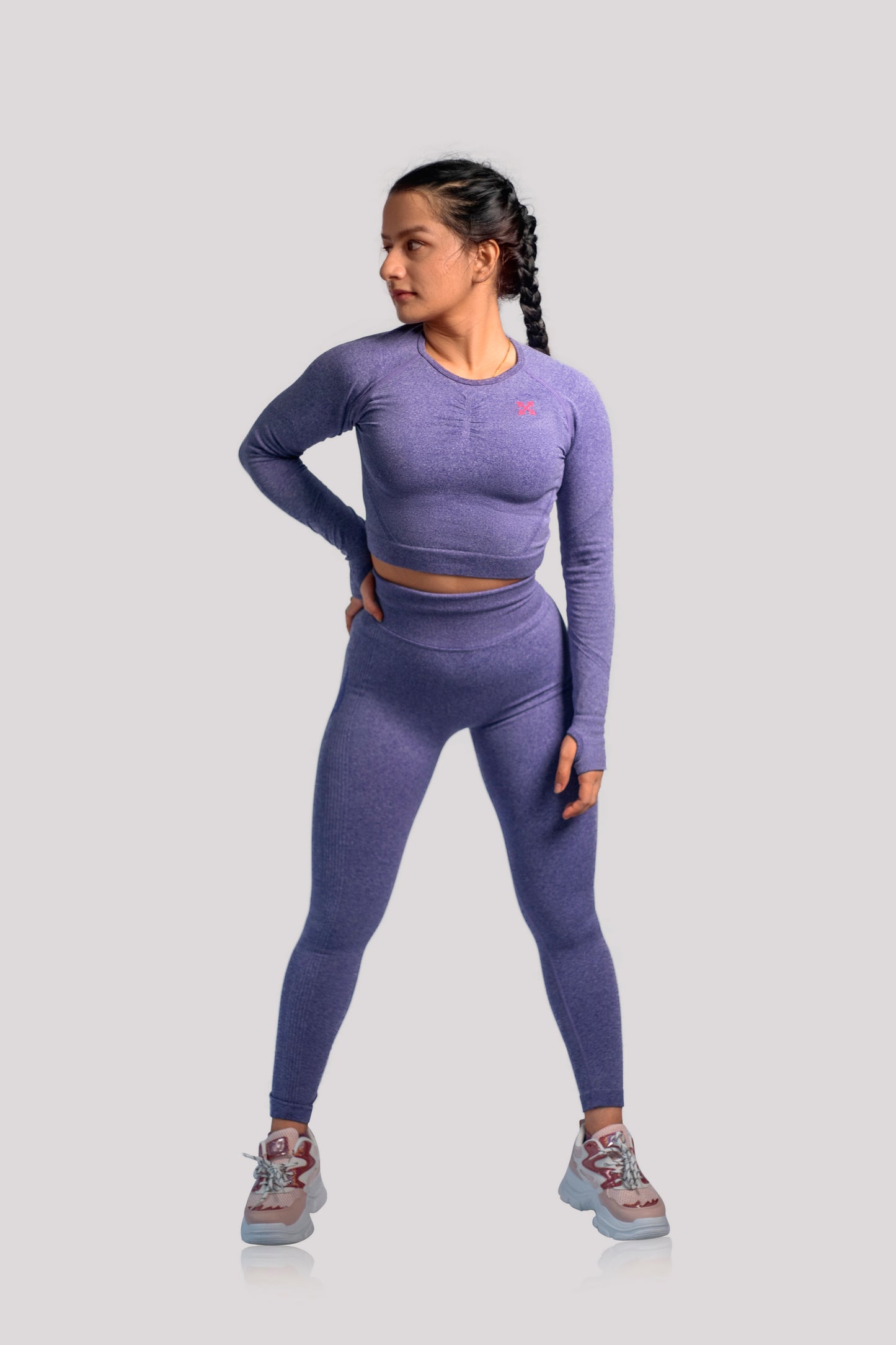 Seamless High-waisted Leggings - Purple