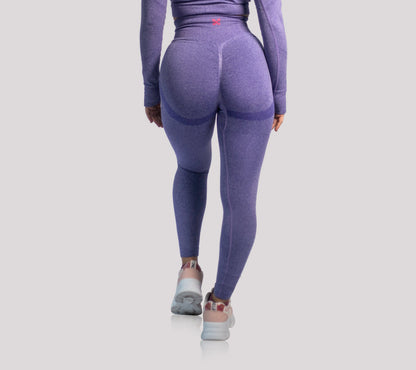 Seamless High-waisted Leggings - Dark Purple