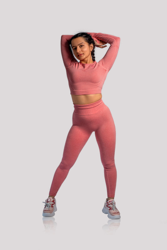 Seamless High-waisted Leggings - Pink