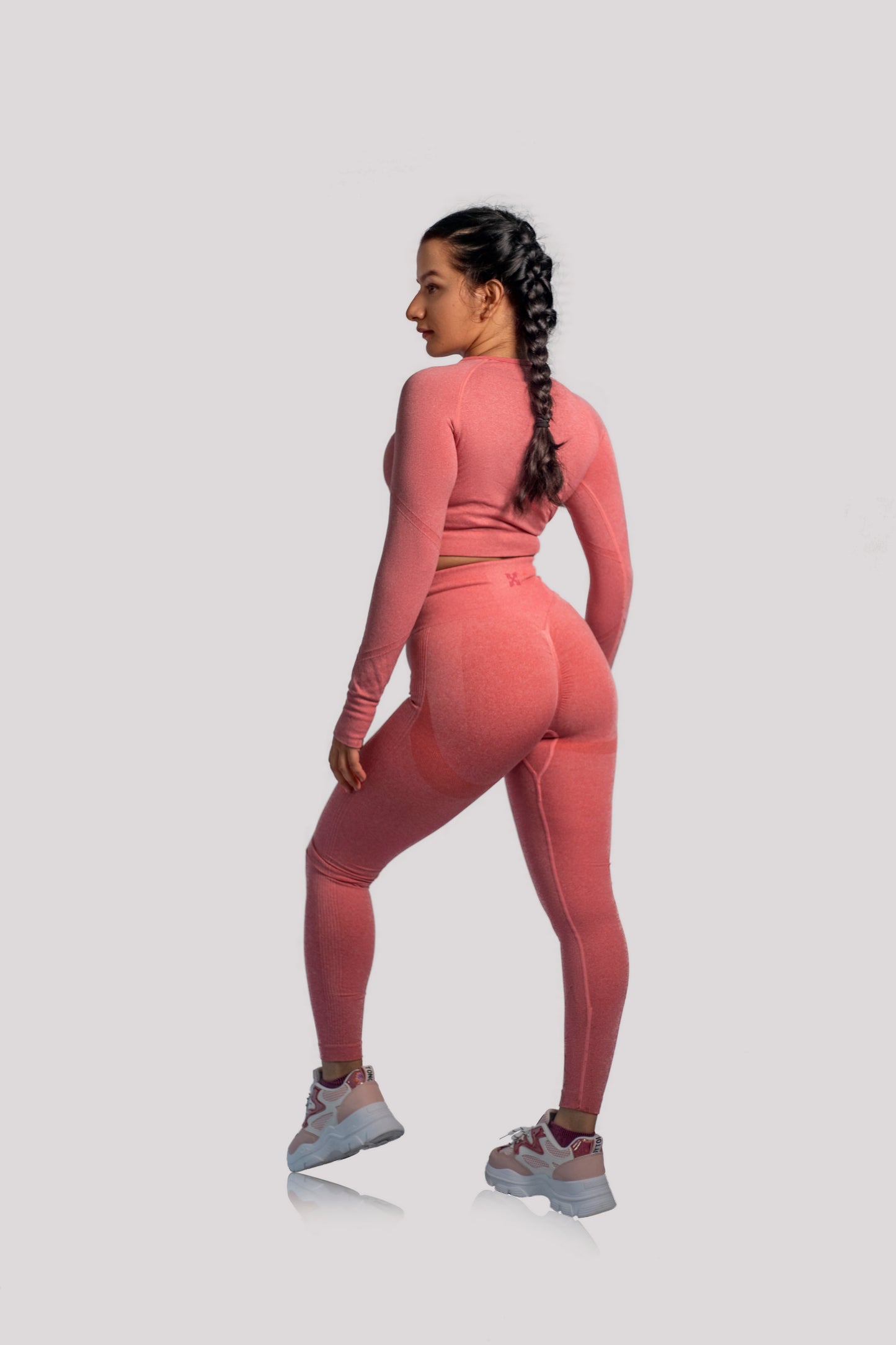 Seamless High-waisted Leggings - Pink