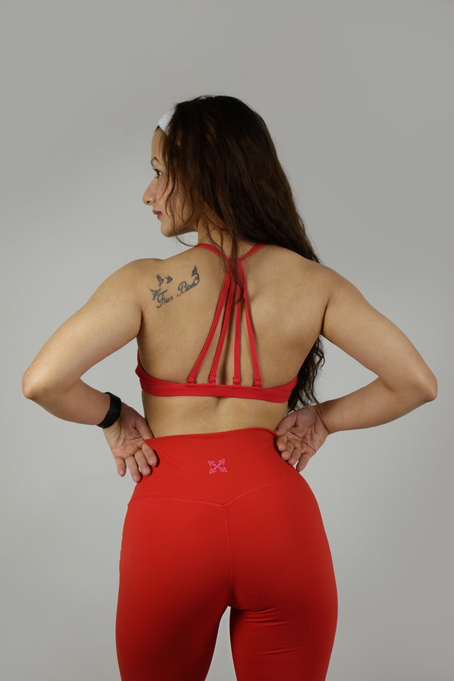 Ruched Minimal Sports Bra - Red