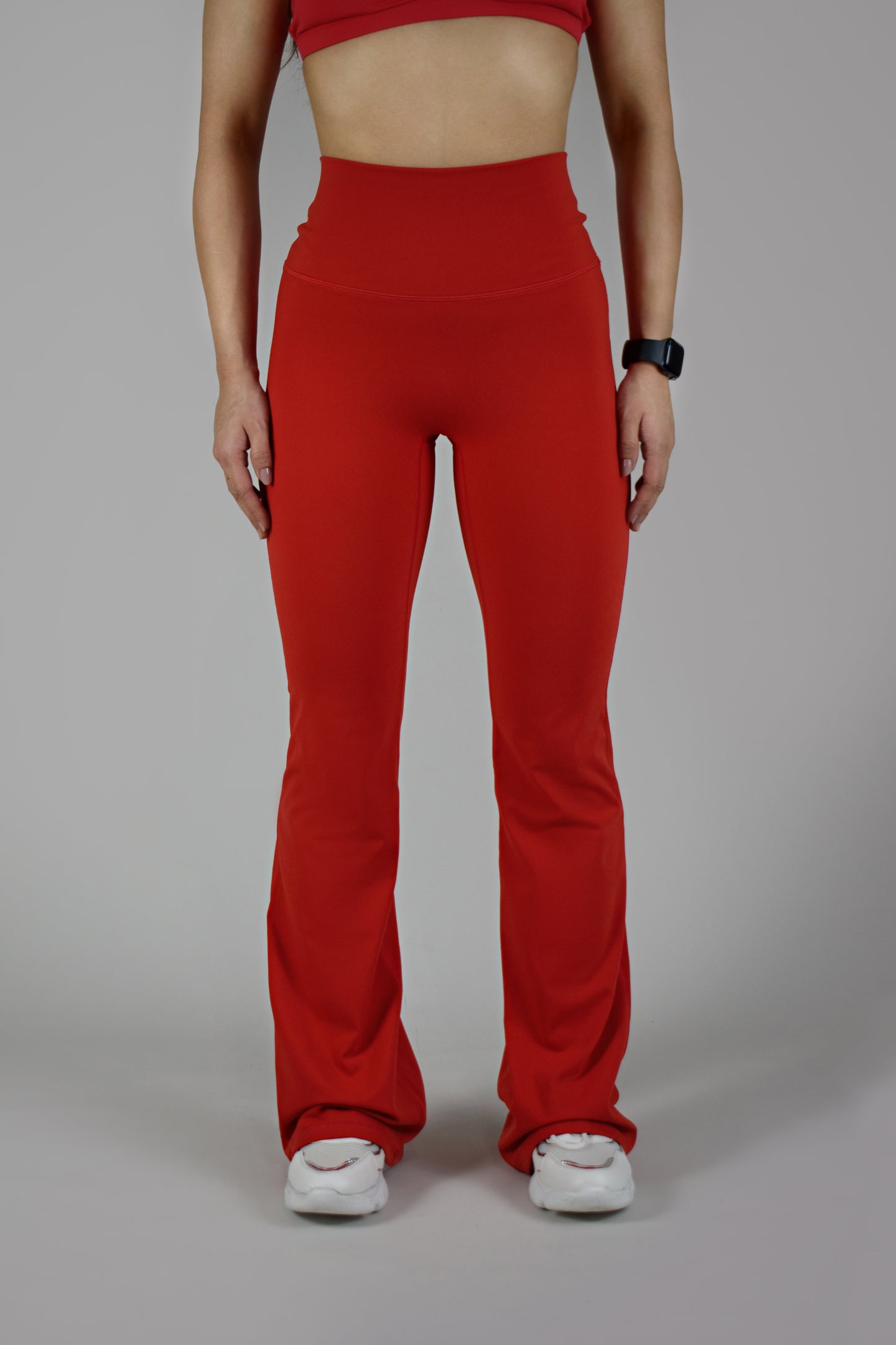 High-Waisted Bootcut Leggings - Christmas Red