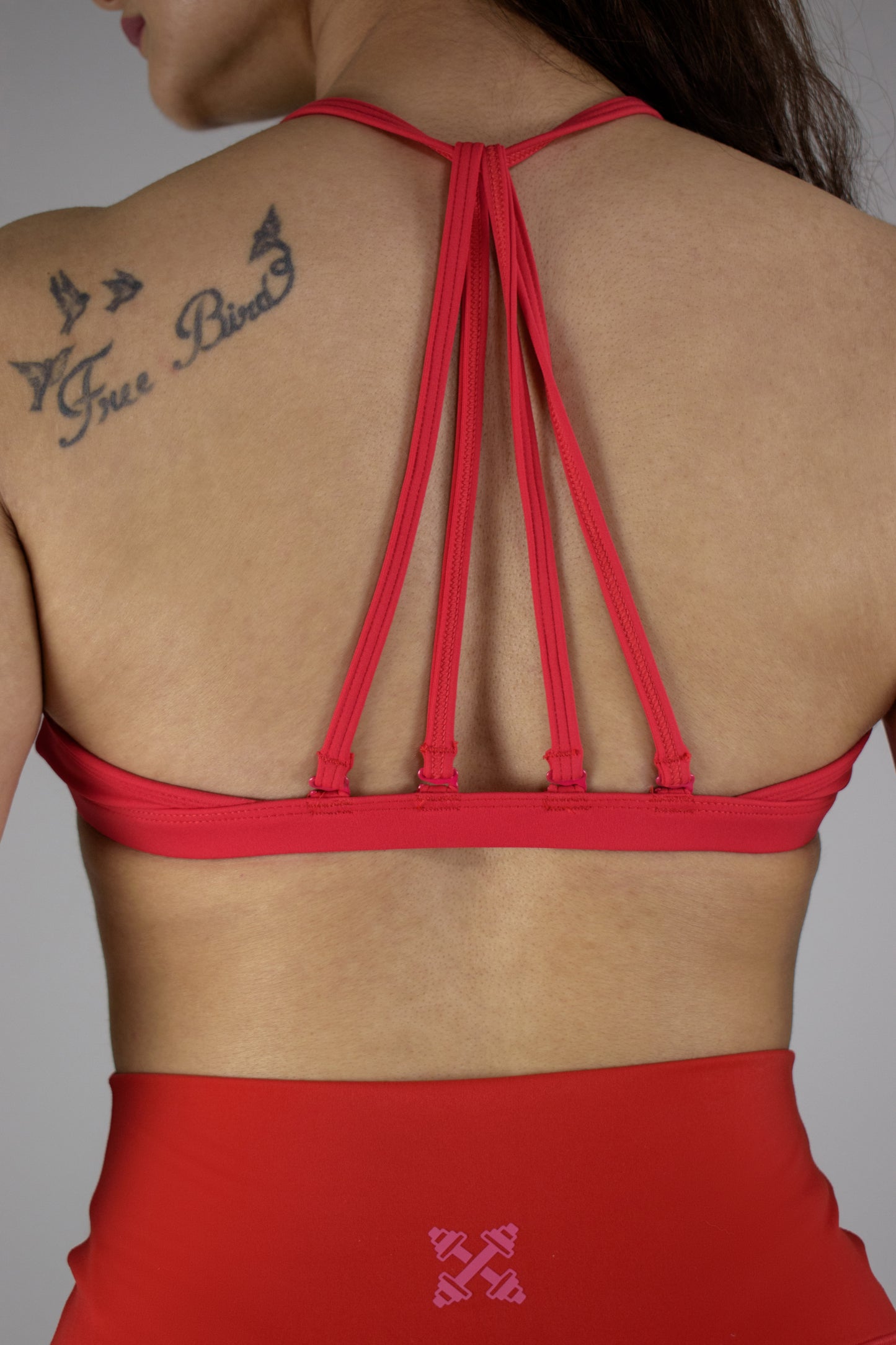 Ruched Minimal Sports Bra - Red