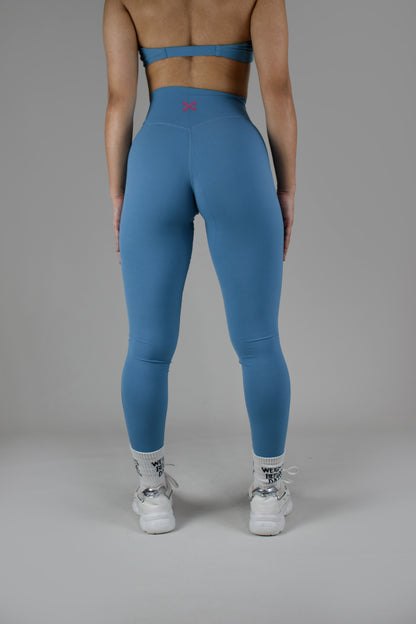 Effortless High Waisted Seamless Leggings - Haze Blue