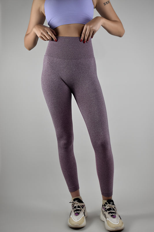 Seamless High-waisted Leggings - Purple Red