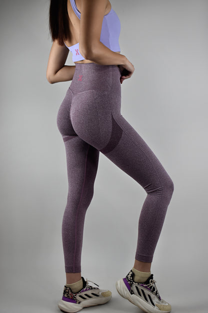 Seamless High-waisted Leggings - Purple Red