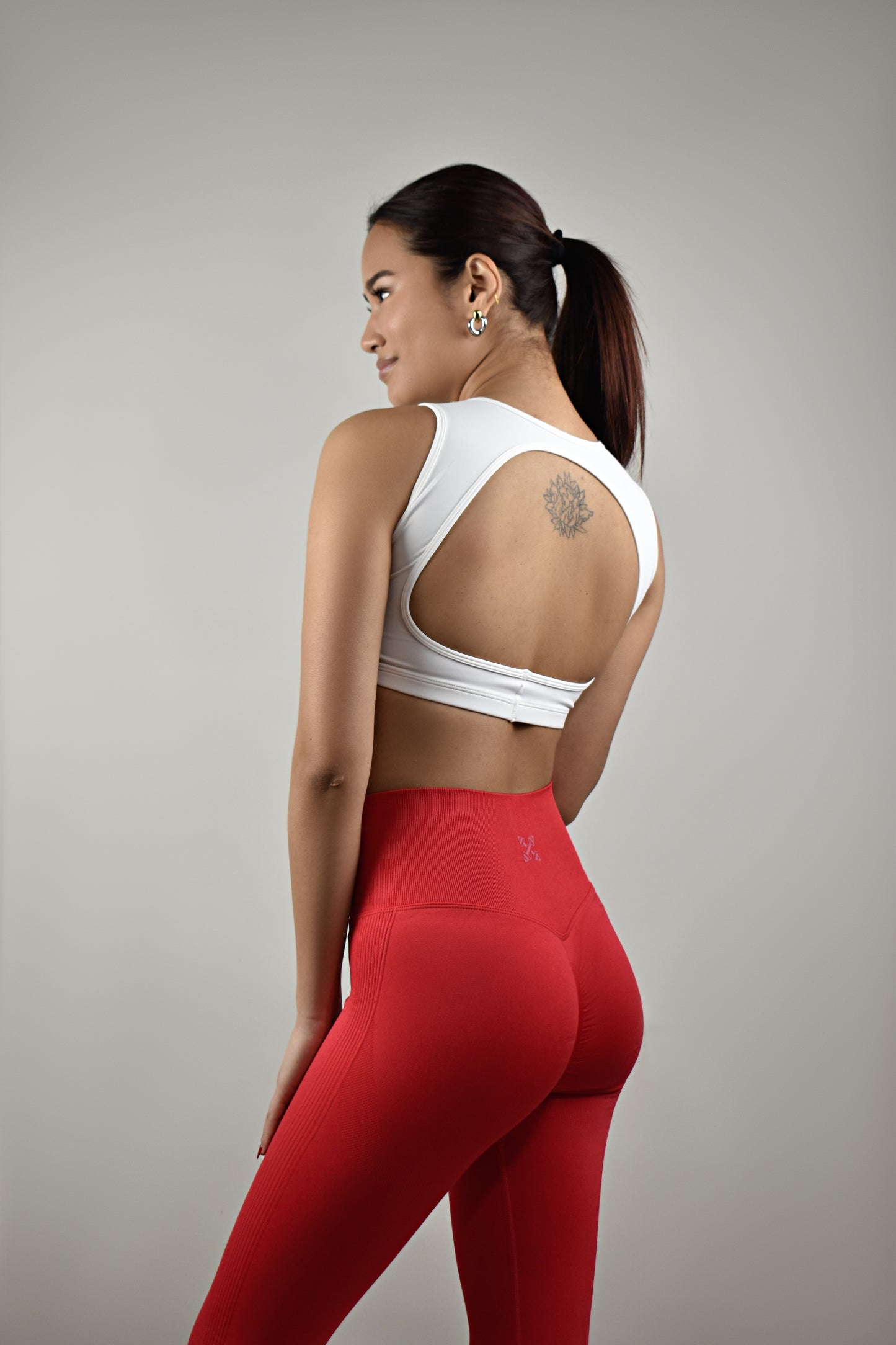 Seamless High-waisted Leggings - Red