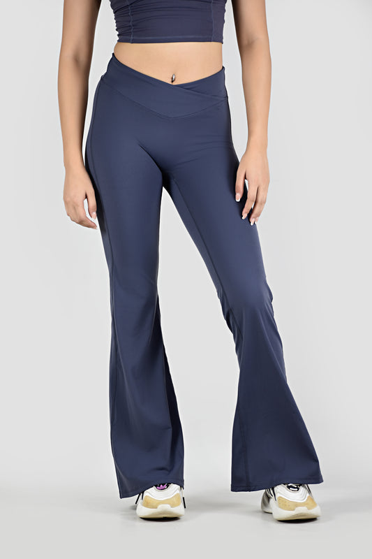 Sculpting V-Waist Bootcut Leggings - Stone Blue