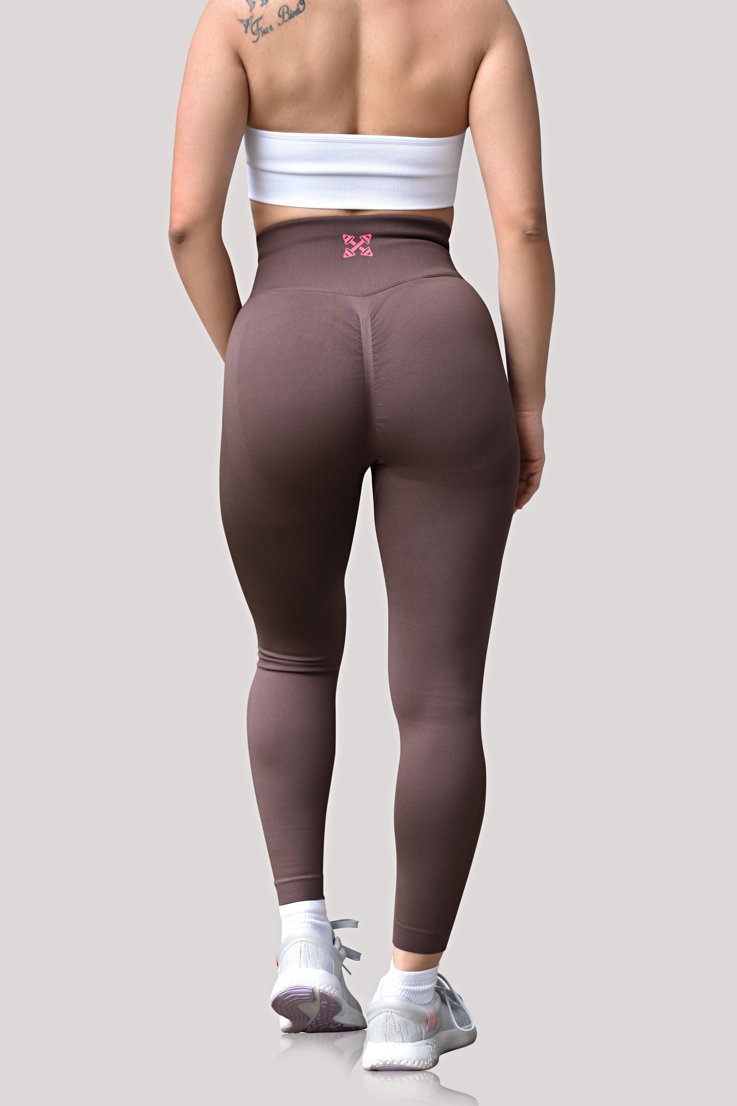 Seamless High-waisted Leggings - Coffee Brown