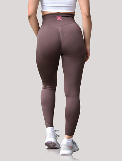 Seamless High-waisted Leggings - Coffee Brown