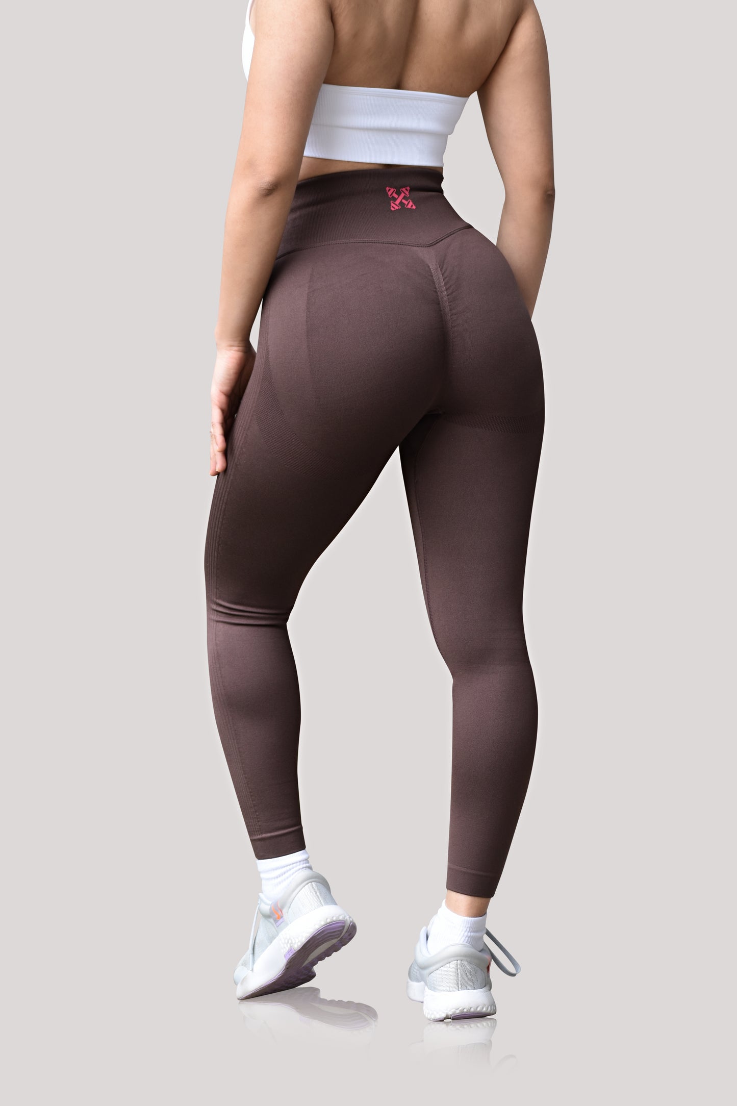 Seamless High-waisted Leggings - Coffee Brown