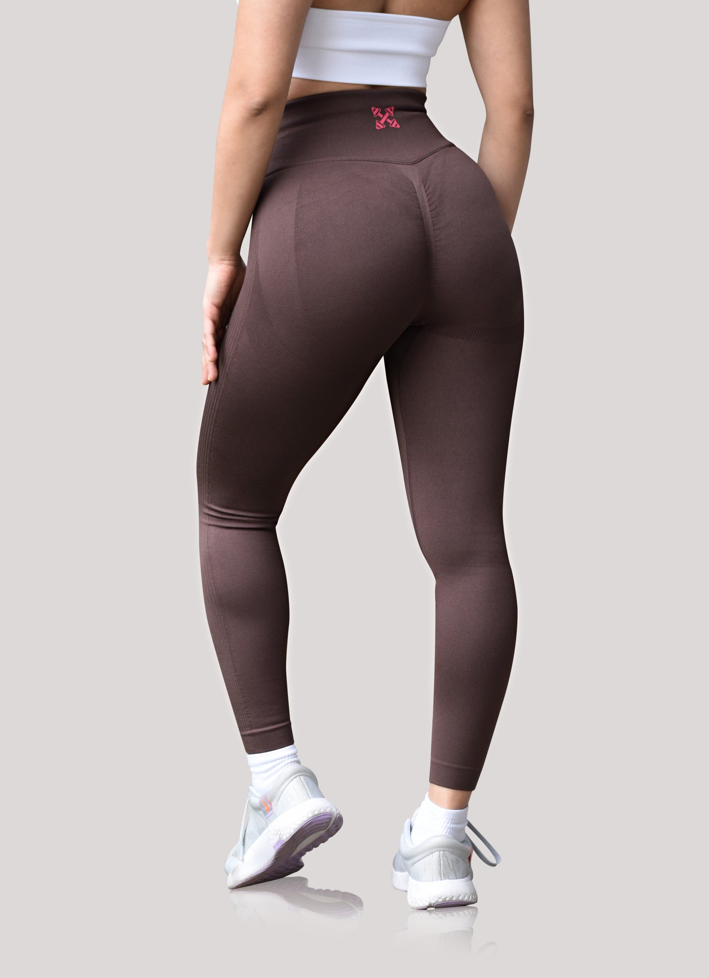 Seamless High-waisted Leggings - Coffee Brown