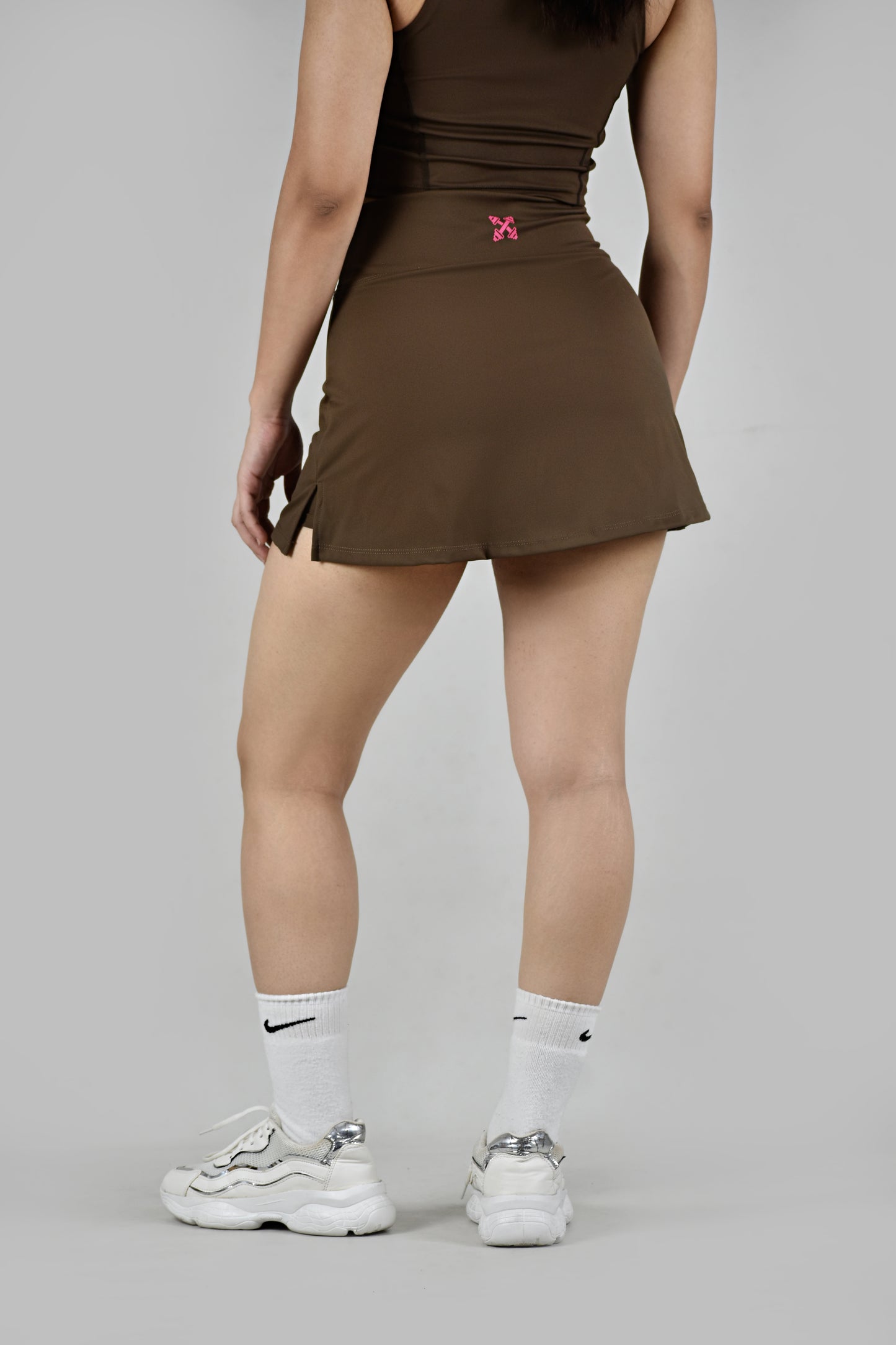 Motion Skort with Built-in Shorts - Cedar Brown