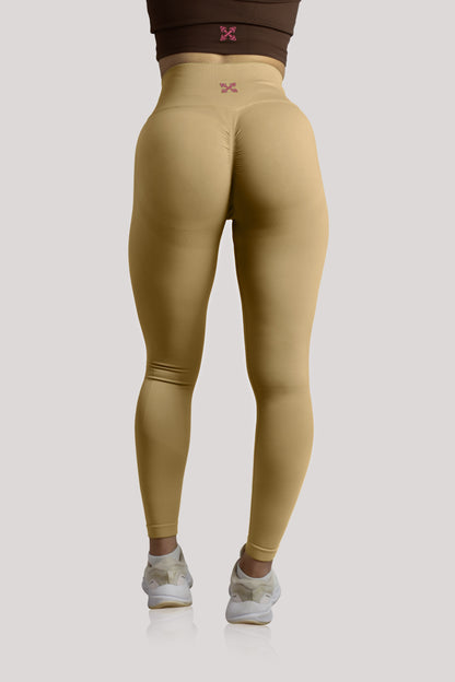 Seamless High-waisted Leggings - Beige