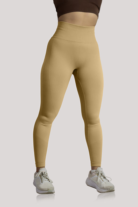 Seamless High-waisted Leggings - Beige