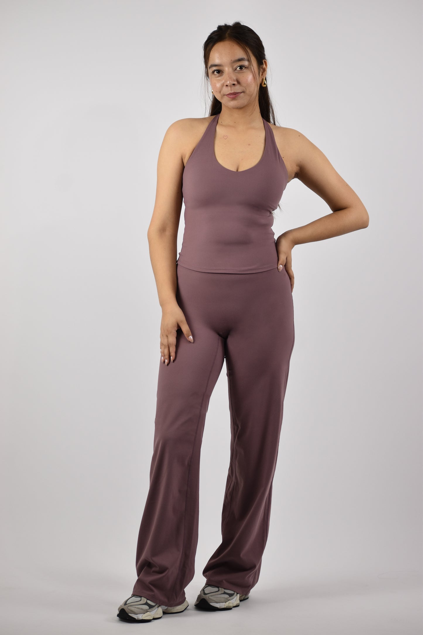 Halter Neck Longline Cami Top - Vintage Purple