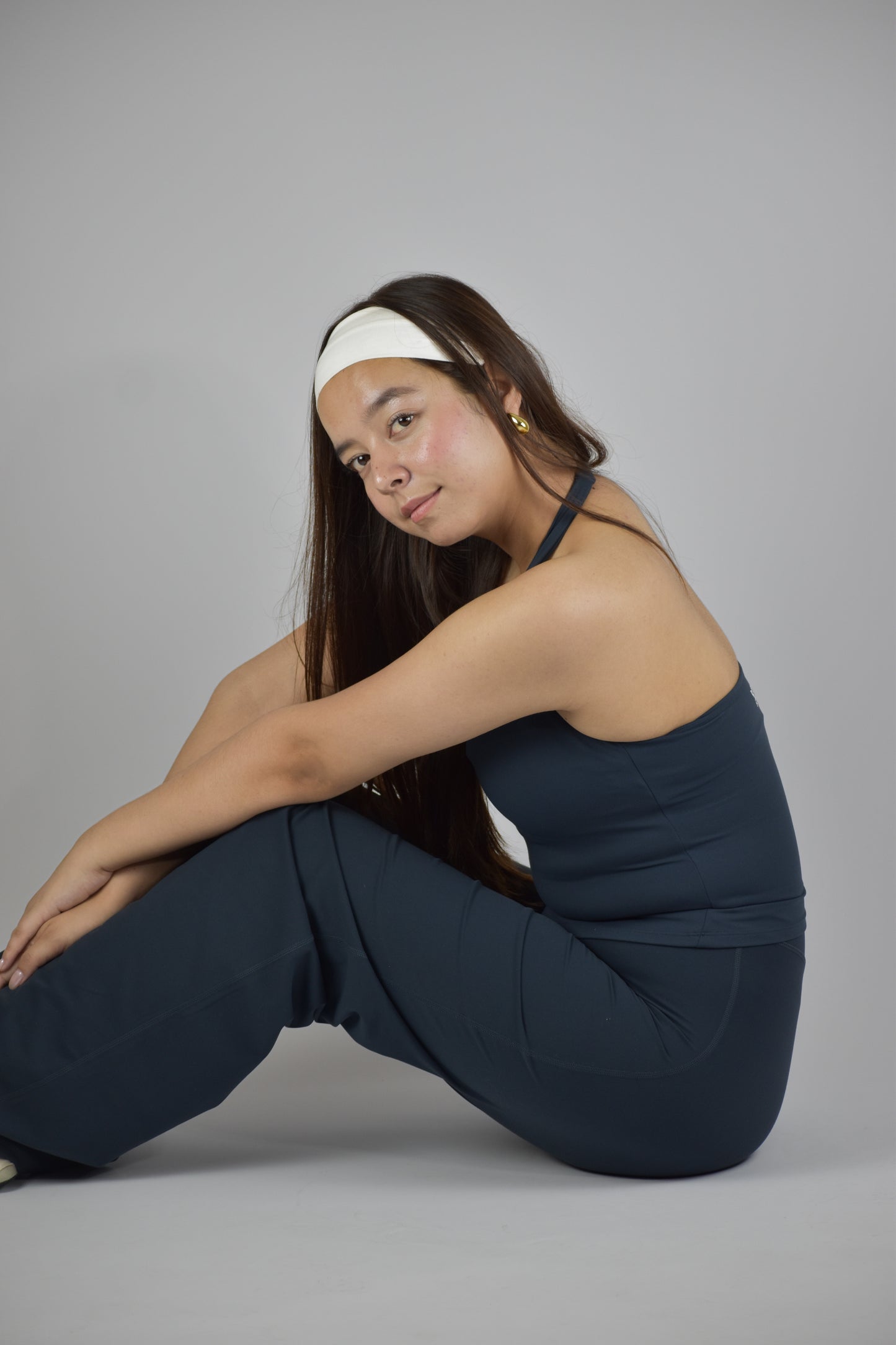 Halter Neck Longline Cami Top - Blueberry