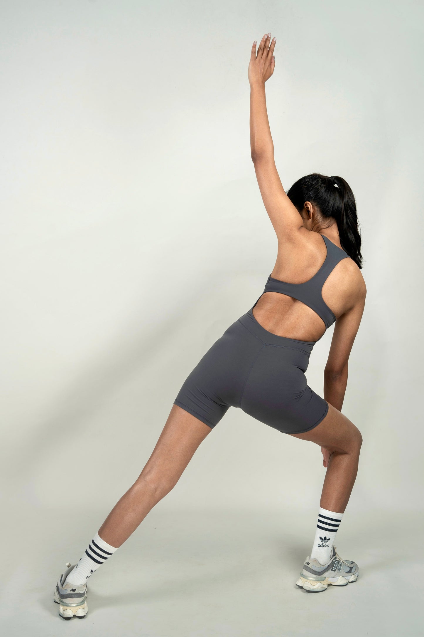 Sleek & Sculpting Hollow Back Jumpsuit - Dark Grey
