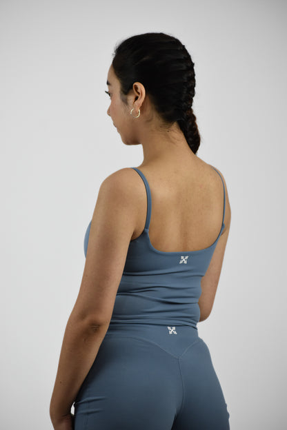 Strappy Scoop Neck top - Mystic Blue