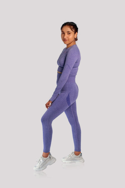 Seamless High-waisted Leggings - Purple