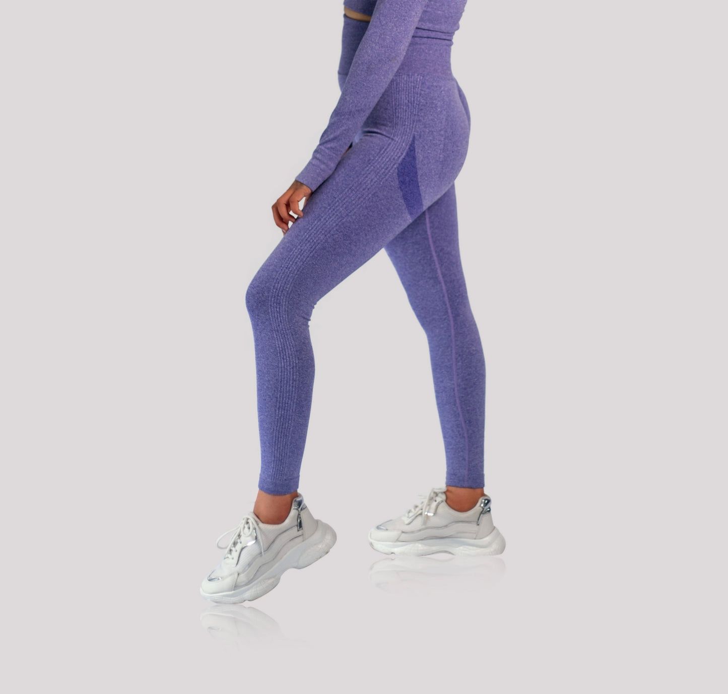Seamless High-waisted Leggings - Dark Purple