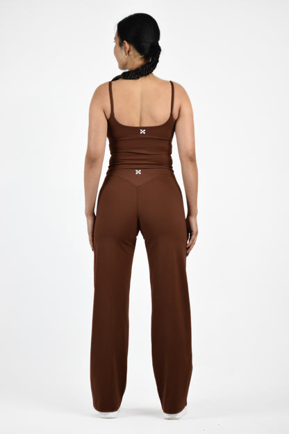 Strappy Scoop Neck top - Coffee Brown