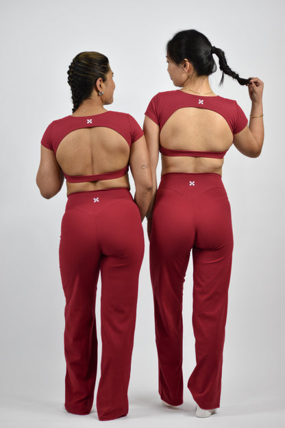 Sculpted Straight Leg Bottoms - Red Rumba