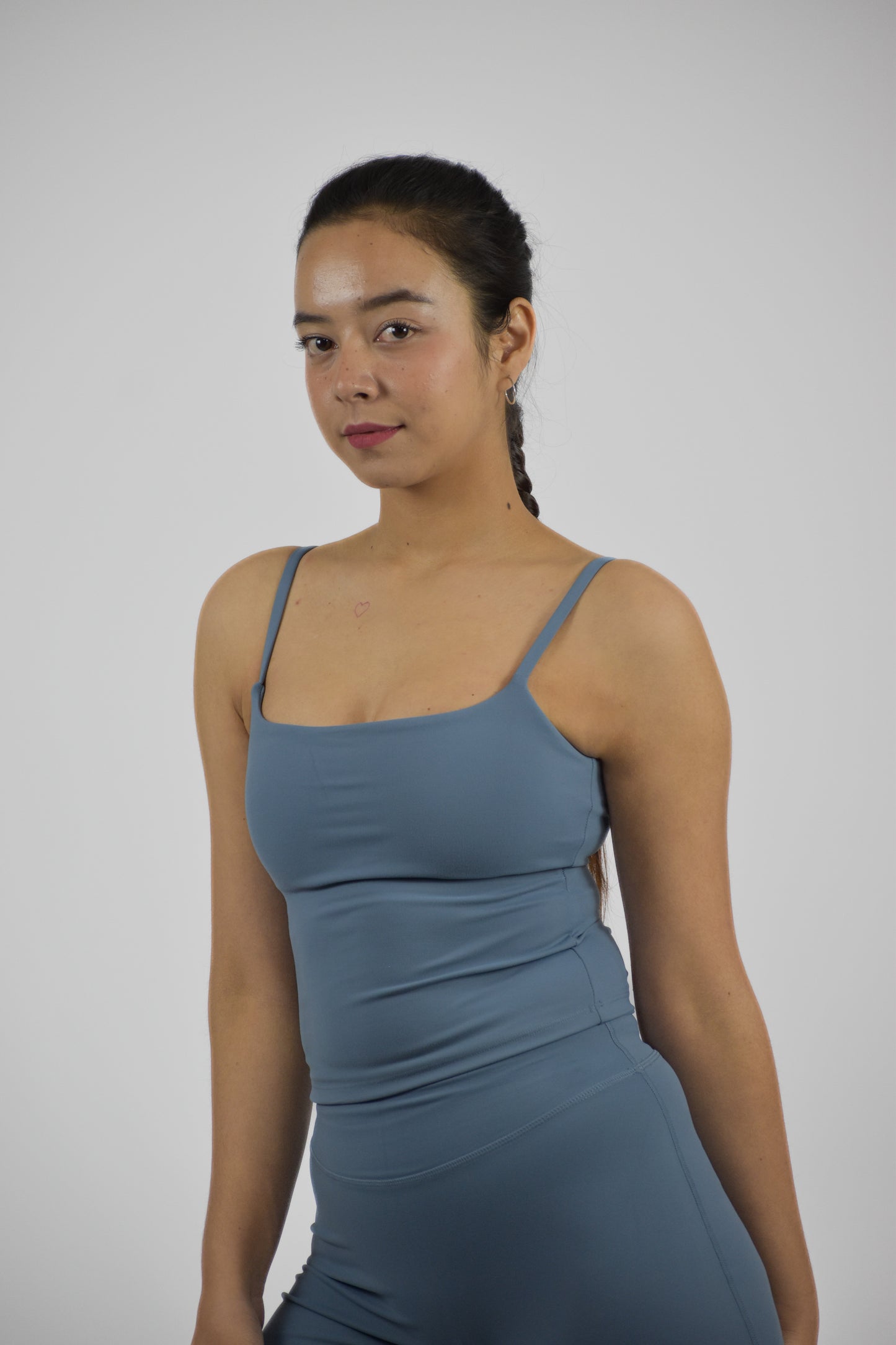 Strappy Scoop Neck top - Mystic Blue