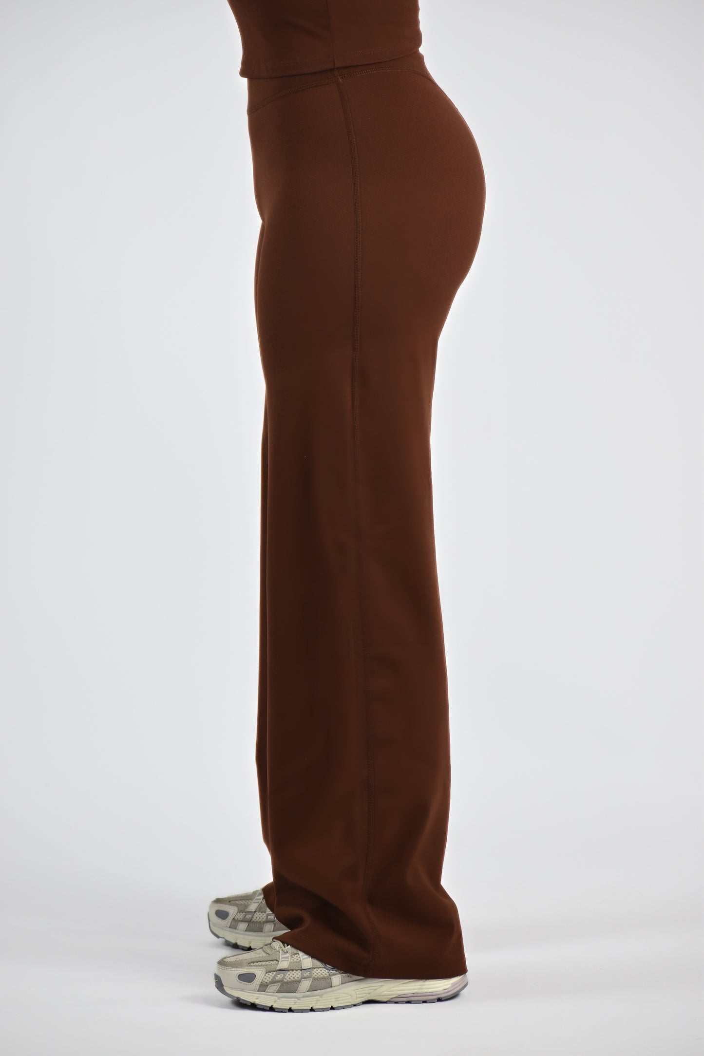 Sculpted Straight Leg Bottoms -Coffee Brown