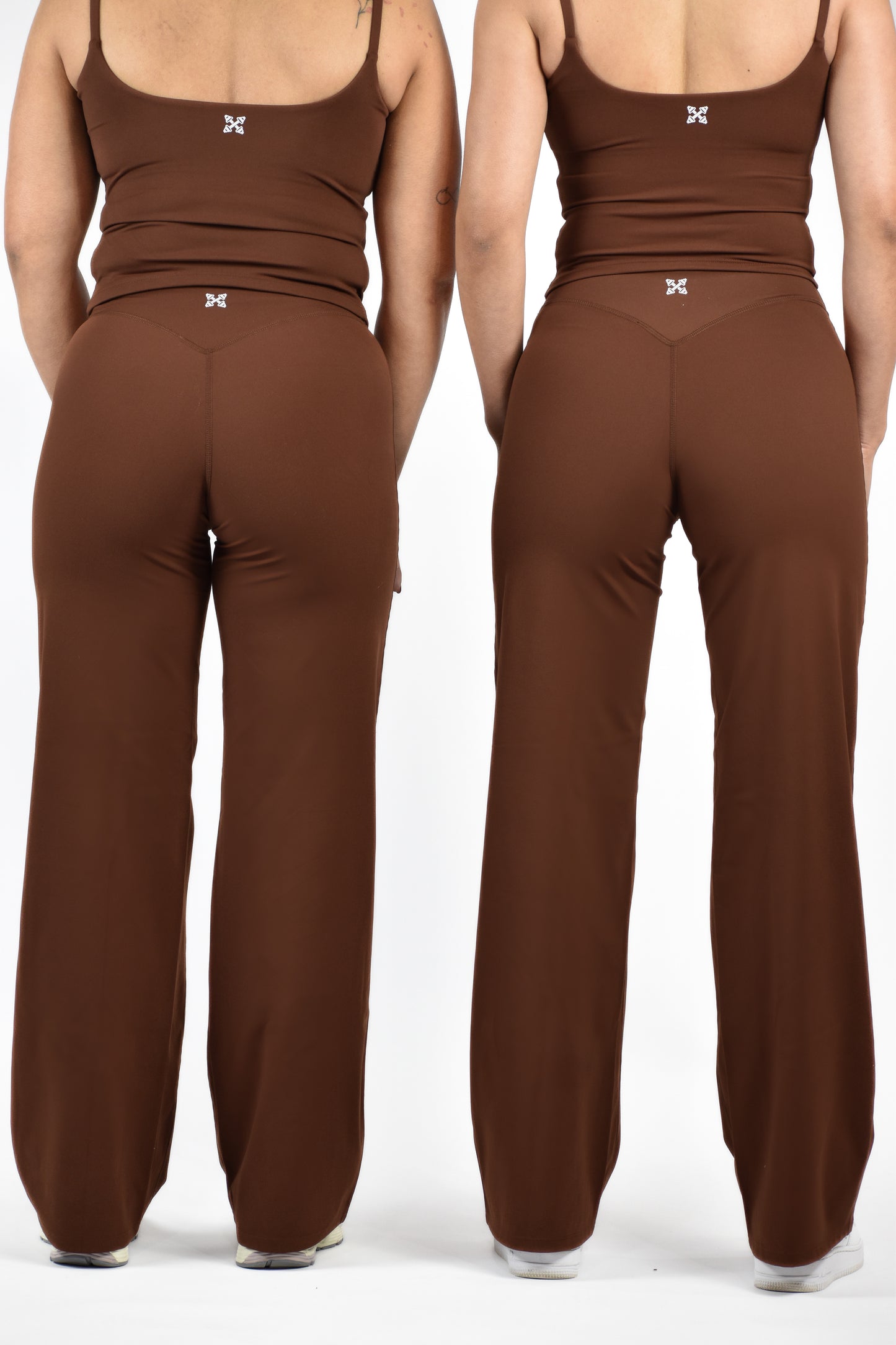 Sculpted Straight Leg Bottoms -Coffee Brown