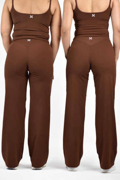 Sculpted Straight Leg Bottoms -Coffee Brown