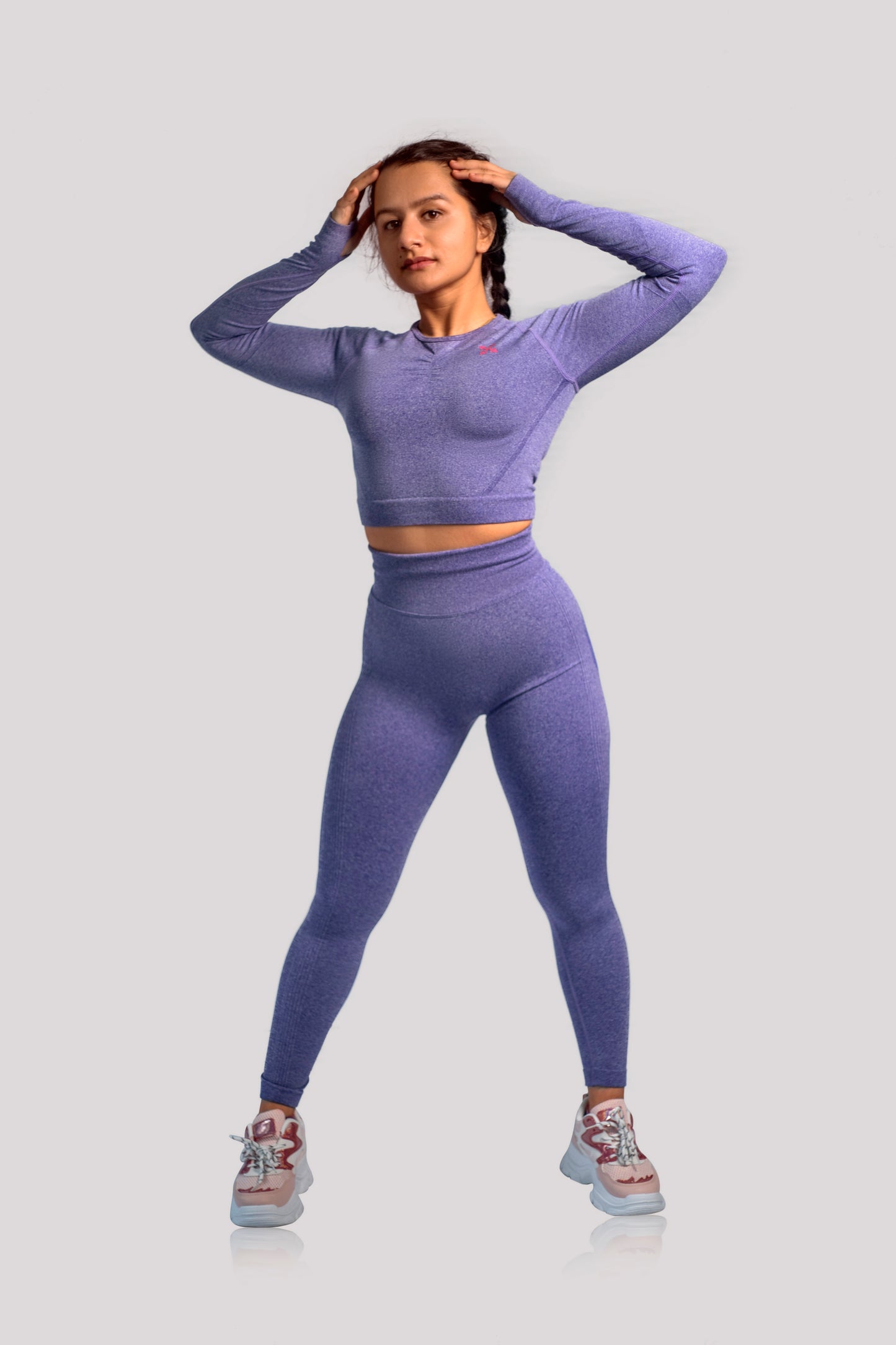 Seamless High-waisted Leggings - Purple