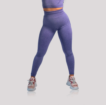 Seamless High-waisted Leggings - Dark Purple