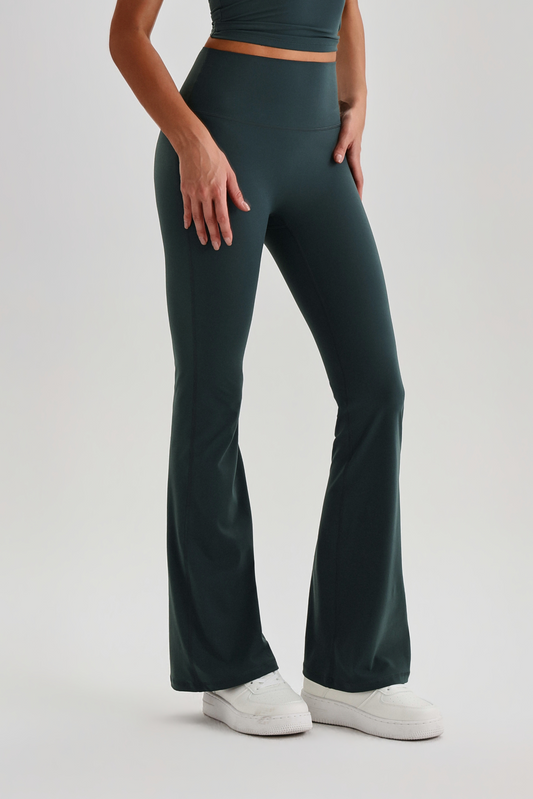 Ultimate High-Waisted Bootcut Leggings - Forest Green